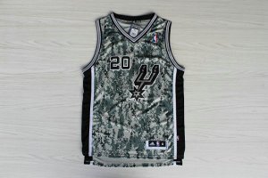 Maillot De Basket San Antonio Spurs Manu Ginobili 20 Tissus Sportif Fans Edition Camouflage